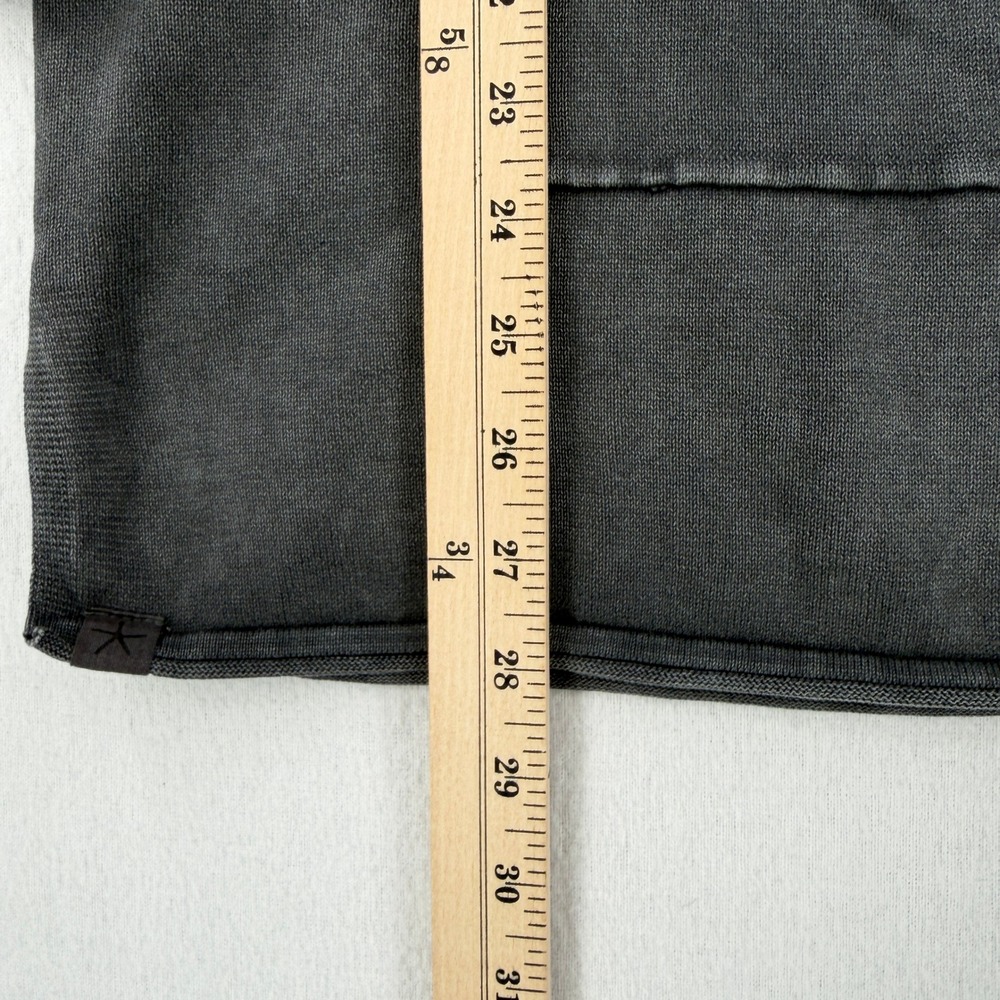 Barefoot Dreams Hoodie Women Small Black Pullover Acid Wash Cotton Knit - Picture 6 of 14